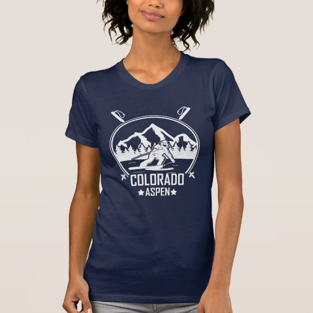 Aspen Colorado ski T Shirt (Framsida)