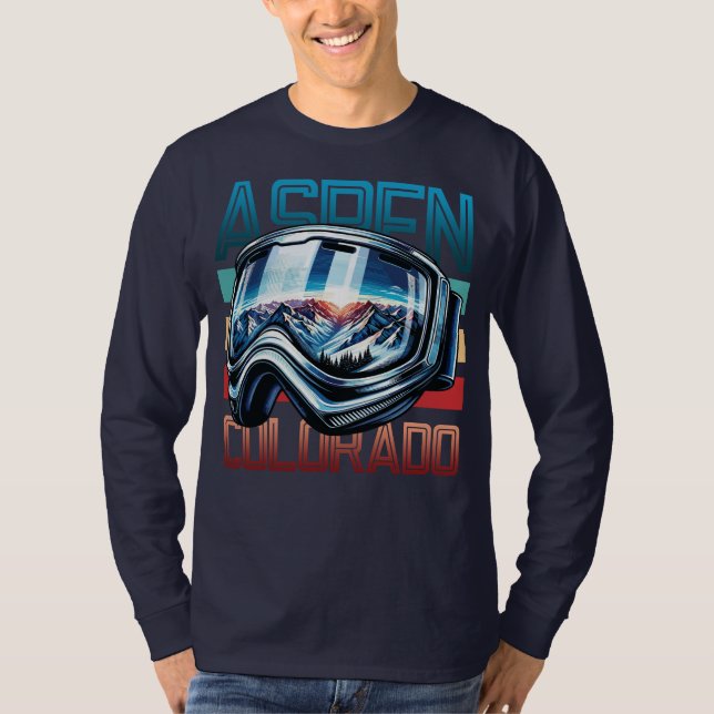 Aspen Colorado Skibril T Shirt (Framsida)