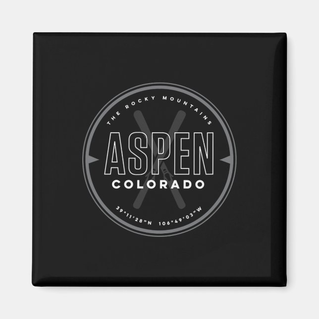 Aspen Colorado Skidåkning  Magnet (Framsidan)