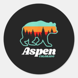 Aspen colorado skidåkning snowboard björn runt klistermärke