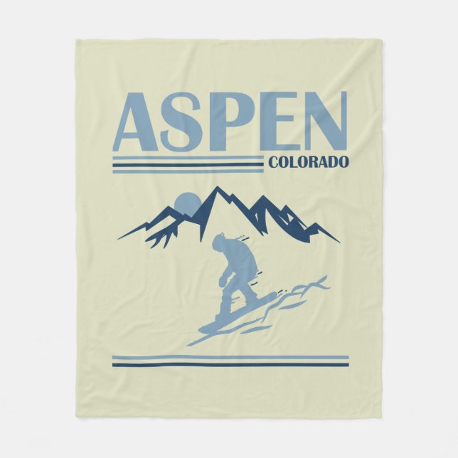Aspen Colorado-skidorten Fleecefilt (Framsidan)