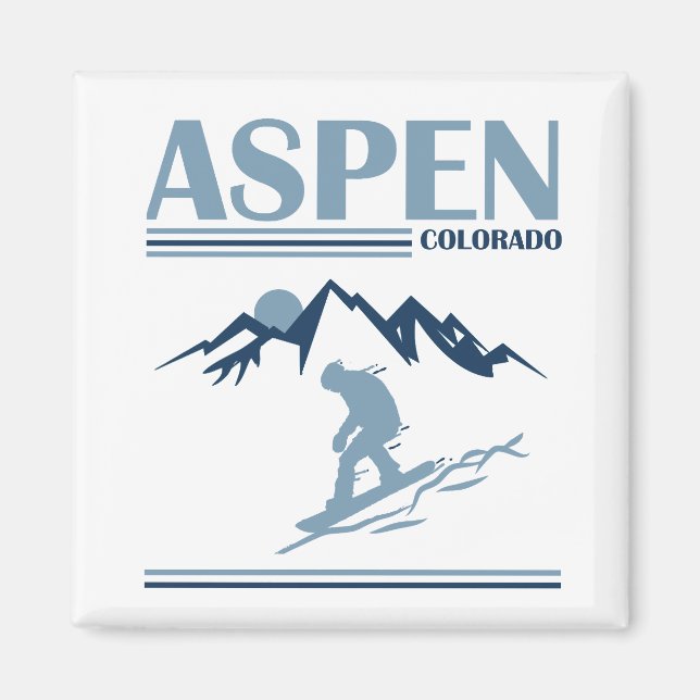 Aspen Colorado-skidorten Magnet (Framsidan)