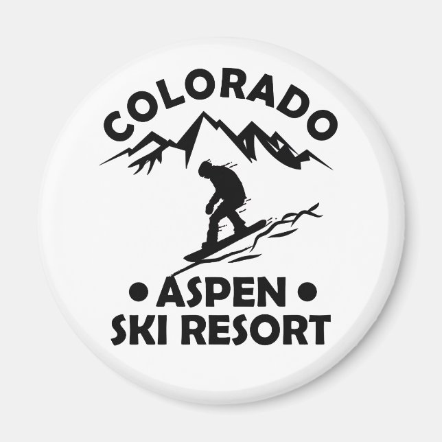 Aspen Colorado-skidorten Magnet (Framsidan)
