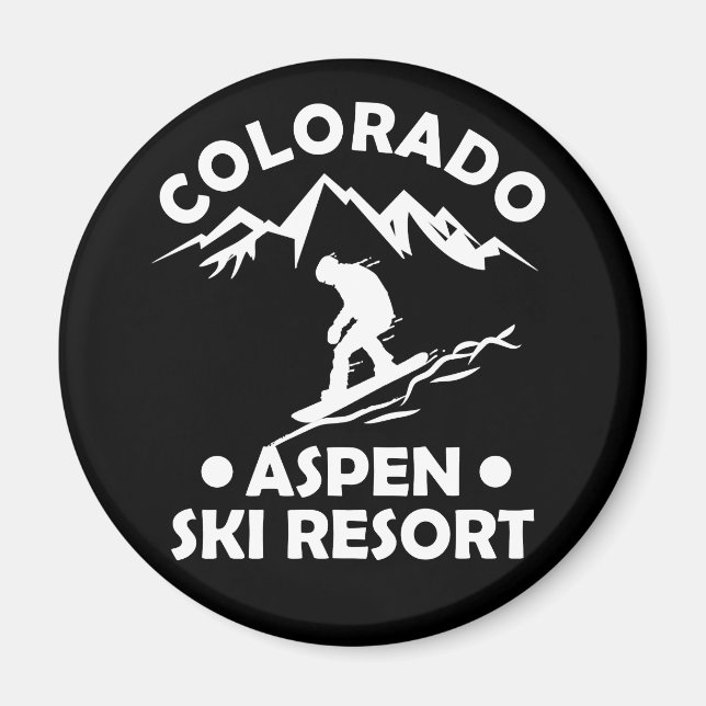 Aspen Colorado-skidorten Magnet (Framsidan)