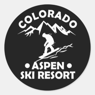 Aspen Colorado-skidorten Runt Klistermärke