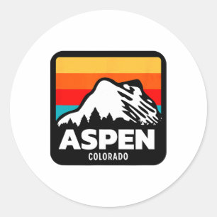 Aspen Colorado Skiing Snowboarding Family Resa Runt Klistermärke