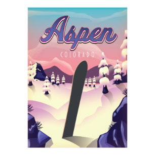 Aspen Colorado Snowboardaffisch Fototryck