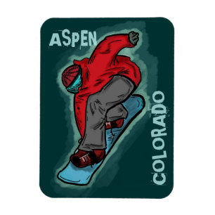 Aspen Colorado snowboarder-rektangulär magnet