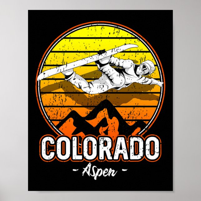 Aspen Colorado Snowboarding Poster (Framsidan)
