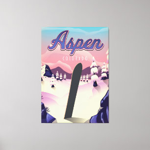 Aspen Colorado Snowboarding Poster Canvastryck