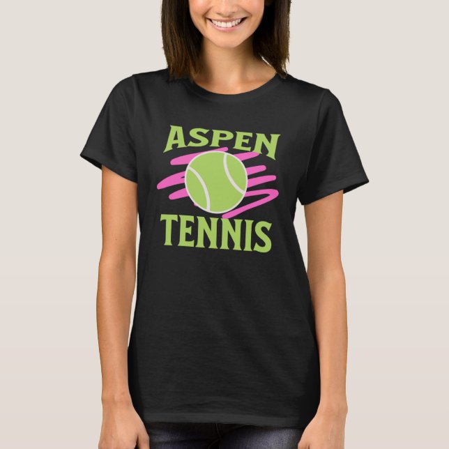 Aspen Colorado Tennis Player T Shirt (Framsida)