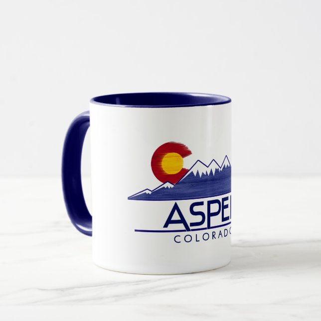 Aspen Colorado trä fjäll mugg (Framsida vänster)