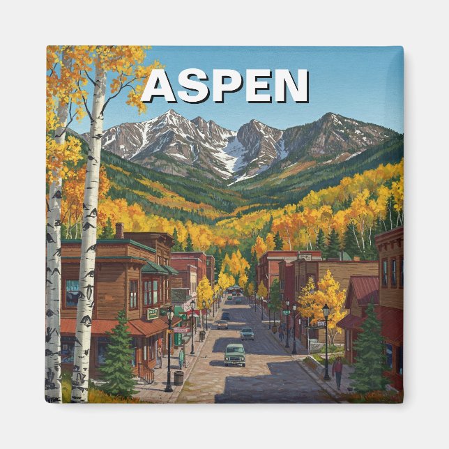 Aspen Colorado Travel Magnet (Framsidan)