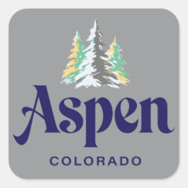 Aspen Colorado United States Fyrkantigt Klistermärke
