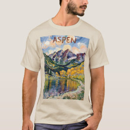 Aspen Colorado Van Gogh Stil Mountain Landscape T Shirt