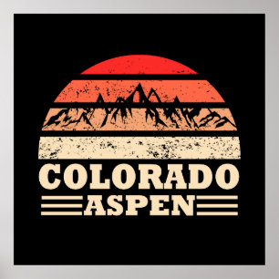 Aspen Colorado vintage ski resort Poster