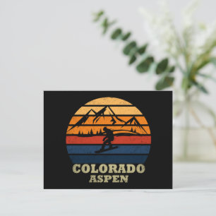 Aspen Colorado vintage snowboarder Helg Vykort