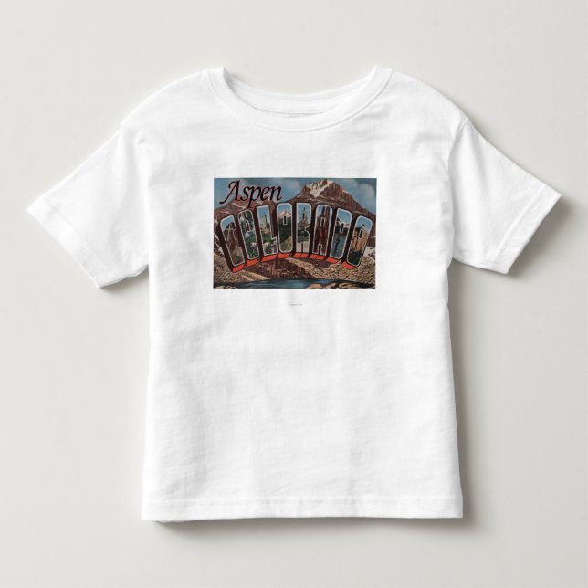 Aspen ColoradoLarge brev ScenesAspen, CO Tee Shirt (Framsida)
