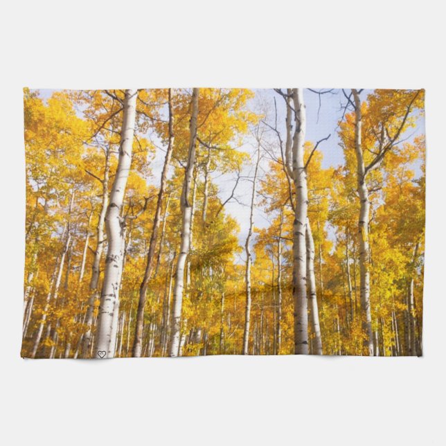 Aspen Groove Gult Höst löv Kökshandduk (Horisontell)