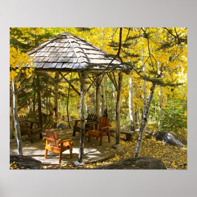 "Aspen Hideaway" Gazebo, hösten Poster (Framsidan)