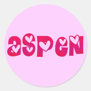 Aspen i Hearts Runt Klistermärke