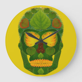 Aspen Leaf Skull 9 Stor Klocka