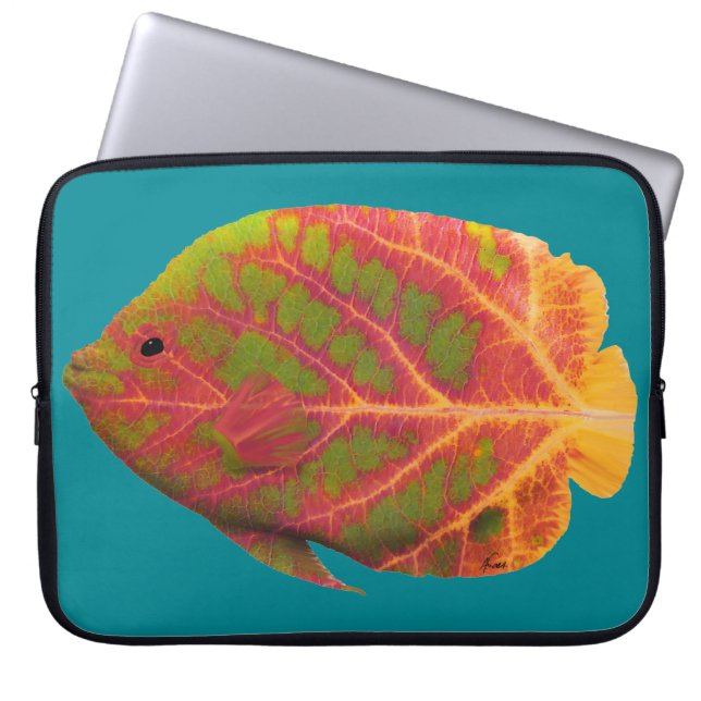 Aspen Leaf Tropisk Fisk 1 Laptop Sleeve (Framsidan)