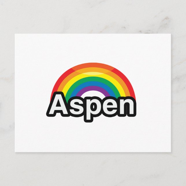 ASPEN LGBT PRIDE RAINBOW -.png Vykort (Framsida)