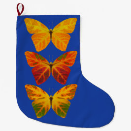 Aspen Löv Butterflies Stor Julstrumpa