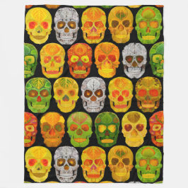 Aspen Löv Döskallar sömlösa mönster 2018 Fleecefilt