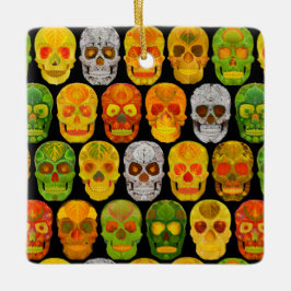 Aspen Löv Döskallar sömlösa mönster 2018 Julgransprydnad Keramik