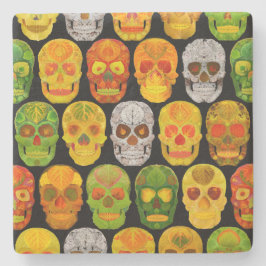 Aspen Löv Döskallar sömlösa mönster 2018 Stenunderlägg