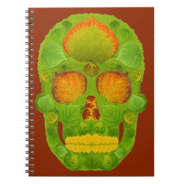Aspen Löv Skull 10 Anteckningsbok Med Spiral