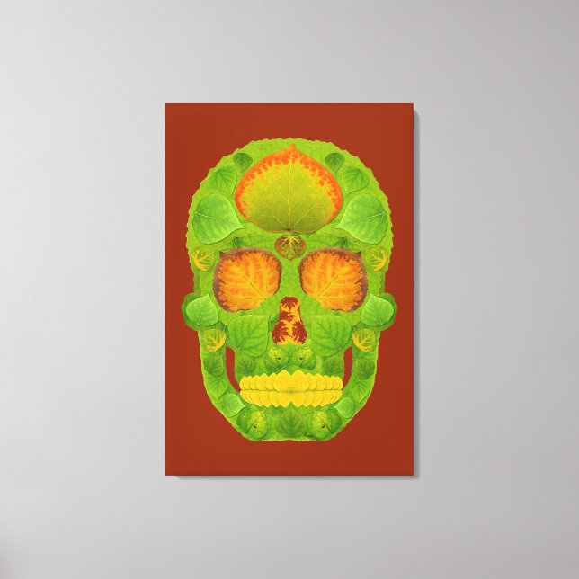 Aspen Löv Skull 10 Canvastryck (Framsida)