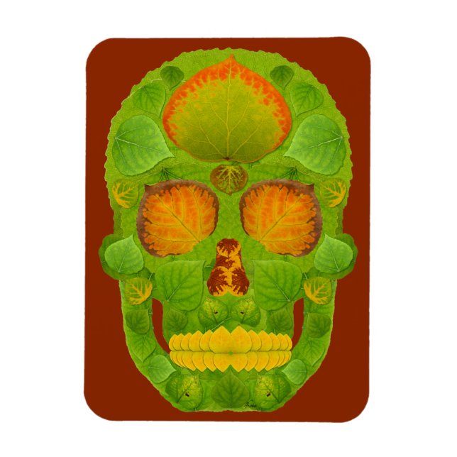 Aspen Löv Skull 10 Magnet (Vertikal)