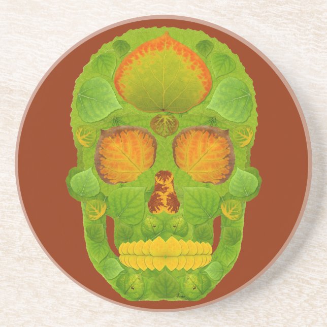 Aspen Löv Skull 10 Underlägg (Framsidan)