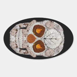 Aspen Löv Skull 11 Ovalt Klistermärke