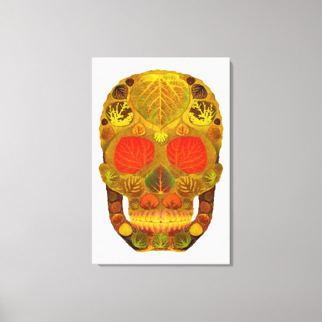 Aspen Löv Skull 12 Canvastryck (Framsida)