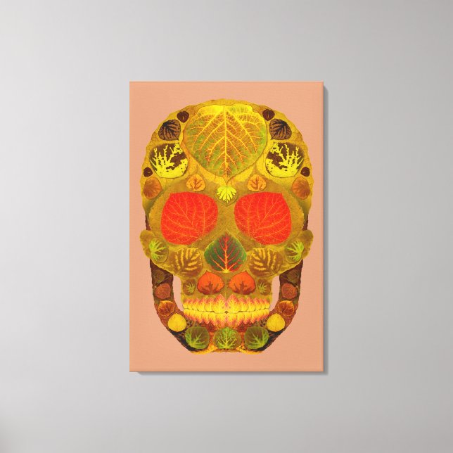 Aspen Löv Skull 12 Canvastryck (Framsida)