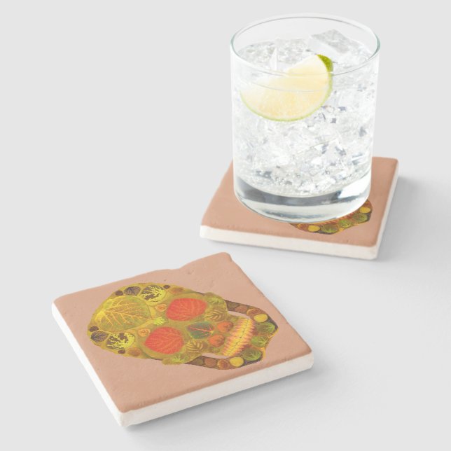 Aspen Löv Skull 12 Stenunderlägg (Sidan)