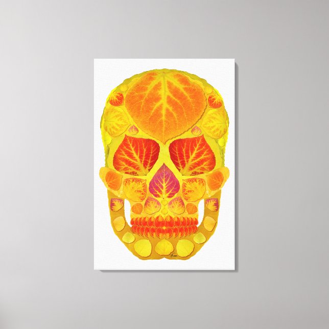 Aspen Löv Skull 13 Canvastryck (Framsida)