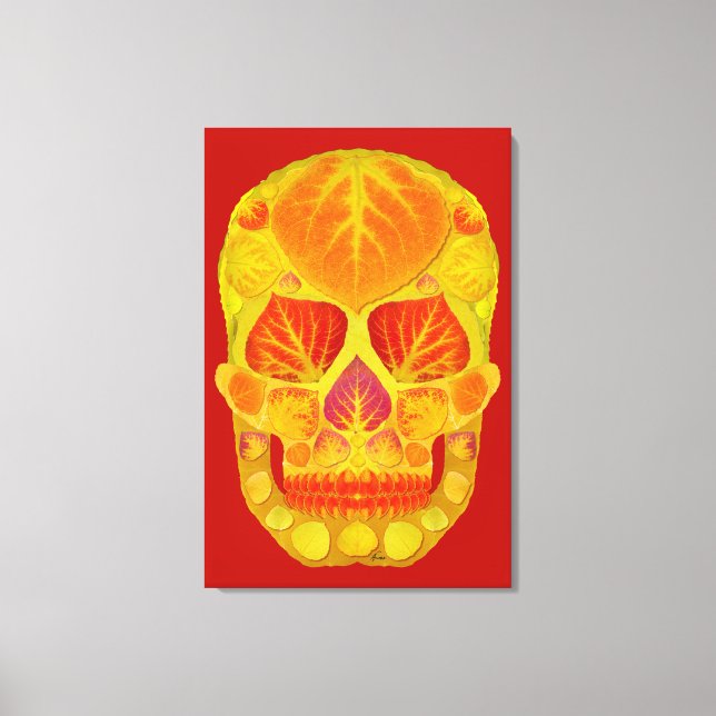 Aspen Löv Skull 13 Canvastryck (Framsida)