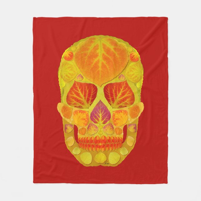 Aspen Löv Skull 13 Fleecefilt (Framsidan)