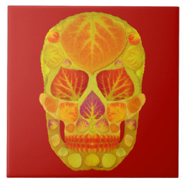 Aspen Löv Skull 13 Kakelplatta