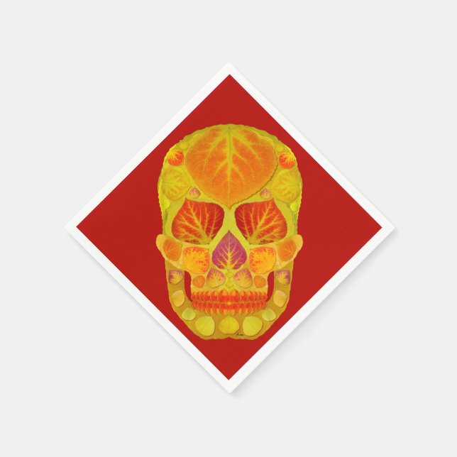 Aspen Löv Skull 13 Pappersservett (Hörn)