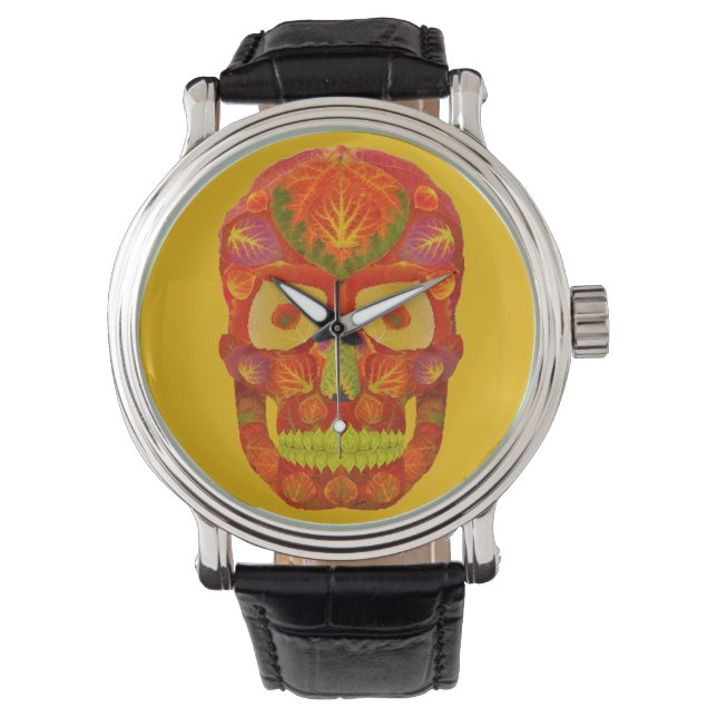 Aspen Löv Skull 16 Armbandsur (Framsida)