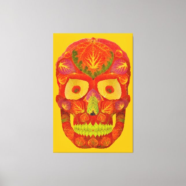 Aspen Löv Skull 16 Canvastryck (Framsida)