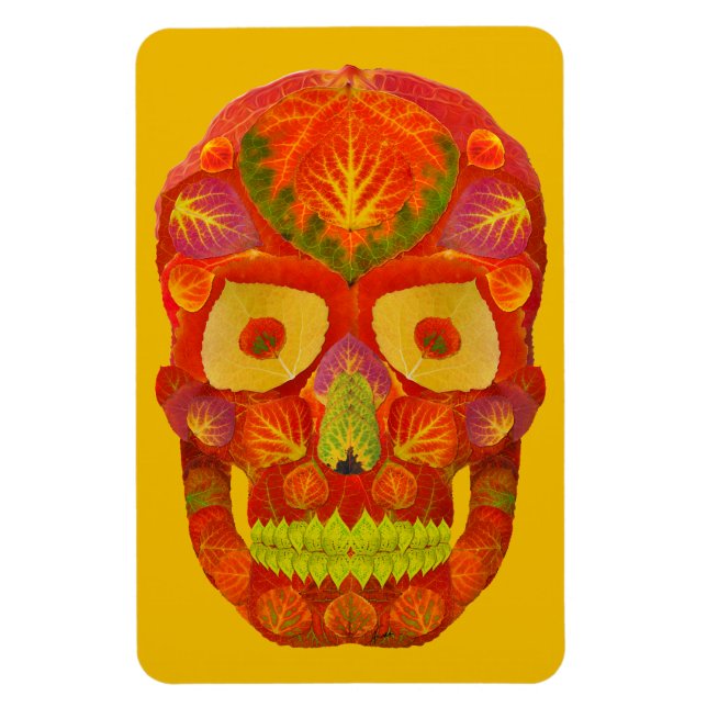 Aspen Löv Skull 16 Magnet (Vertikal)