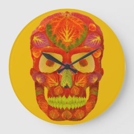 Aspen Löv Skull 16 Stor Klocka