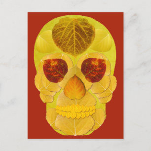 Aspen Löv Skull 1 Vykort